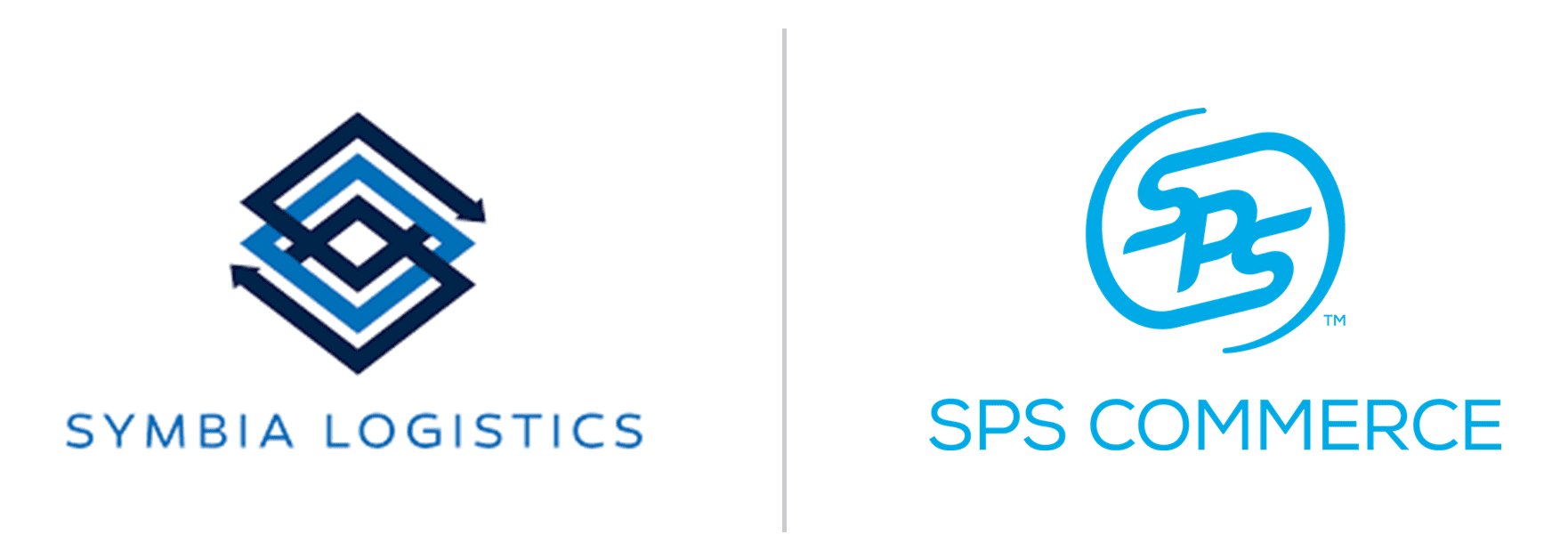 Logo of Deposco, Symbia Logistics, and SPS Commerce, a company achieving success with Deposco's supply chain solutions.